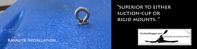 Durham Blogger Installation of suction-cup free Kayalite with eyebolt