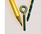 Eyebolt kit with drillbit and pencil.