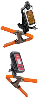nclamp clamping mount with garmin gps, iphone, mp3 player and aqua box