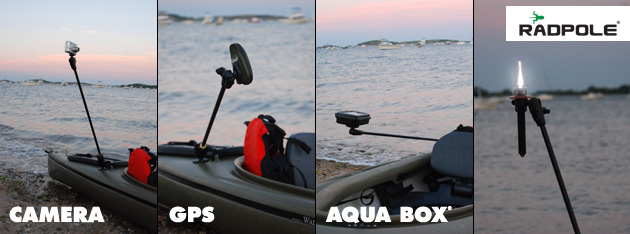 Radpole with Garmin GPS, RAM Aqua Box and waterproof camera.