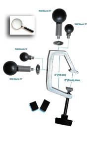 YakBastard kayak clamp and boat gunnel clamp assembly