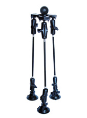 Claws-All&trade; Tripod with RAM Mounts "D" Ball and 3 Contour-adapting Power-Locking Suction Feet