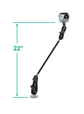 SOT-Master 22 inches GoPro Hero Mount for RAM Mounts 1.5 inches C Ball Base
