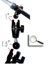 RAM Mounts C to B ball adaptor and coupler arm.
