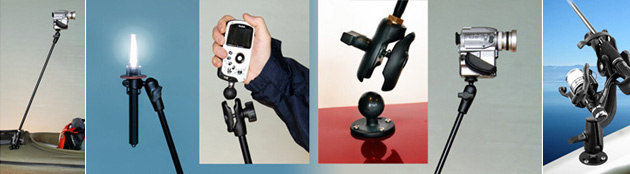 Radpole multipurpose portable camera mount, navigation light mount and fishing pole mount.